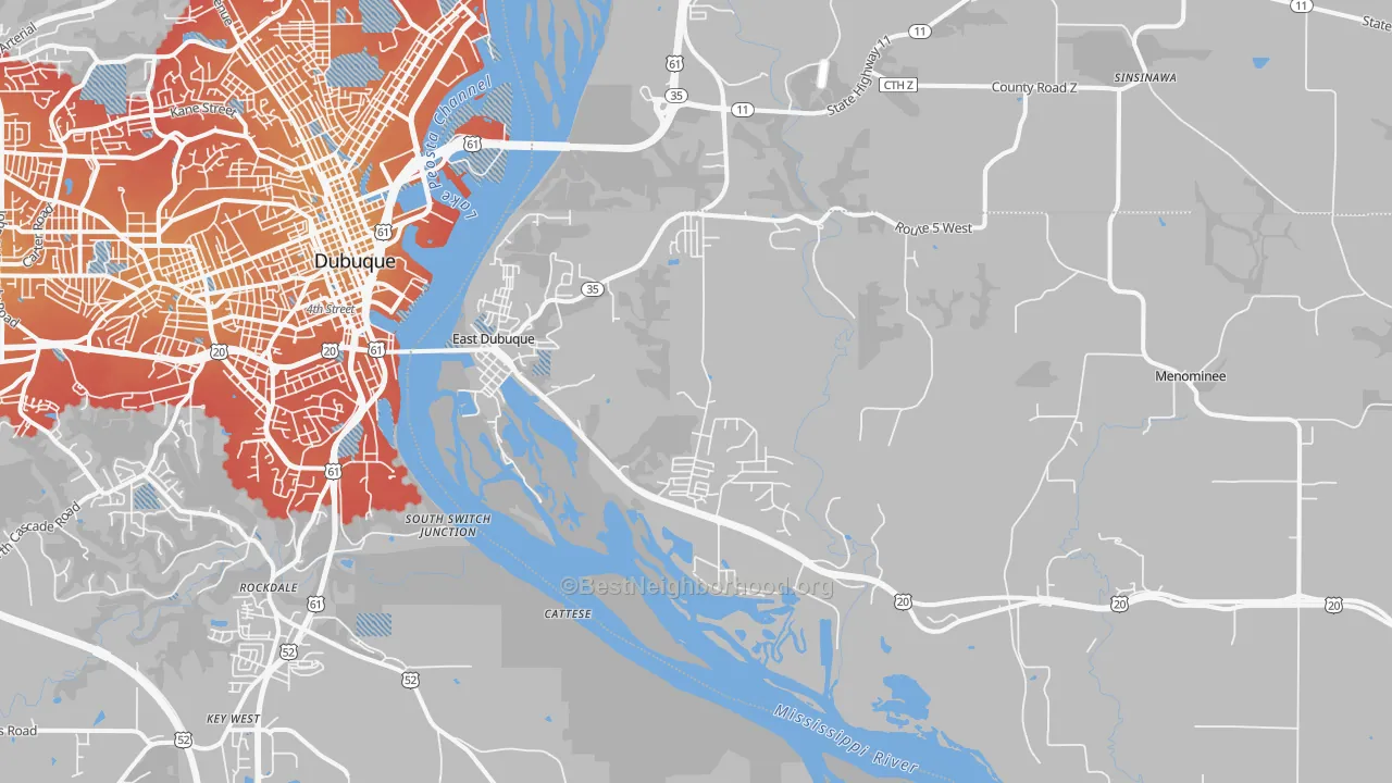 Transit Grade map of East Dubuque, IL