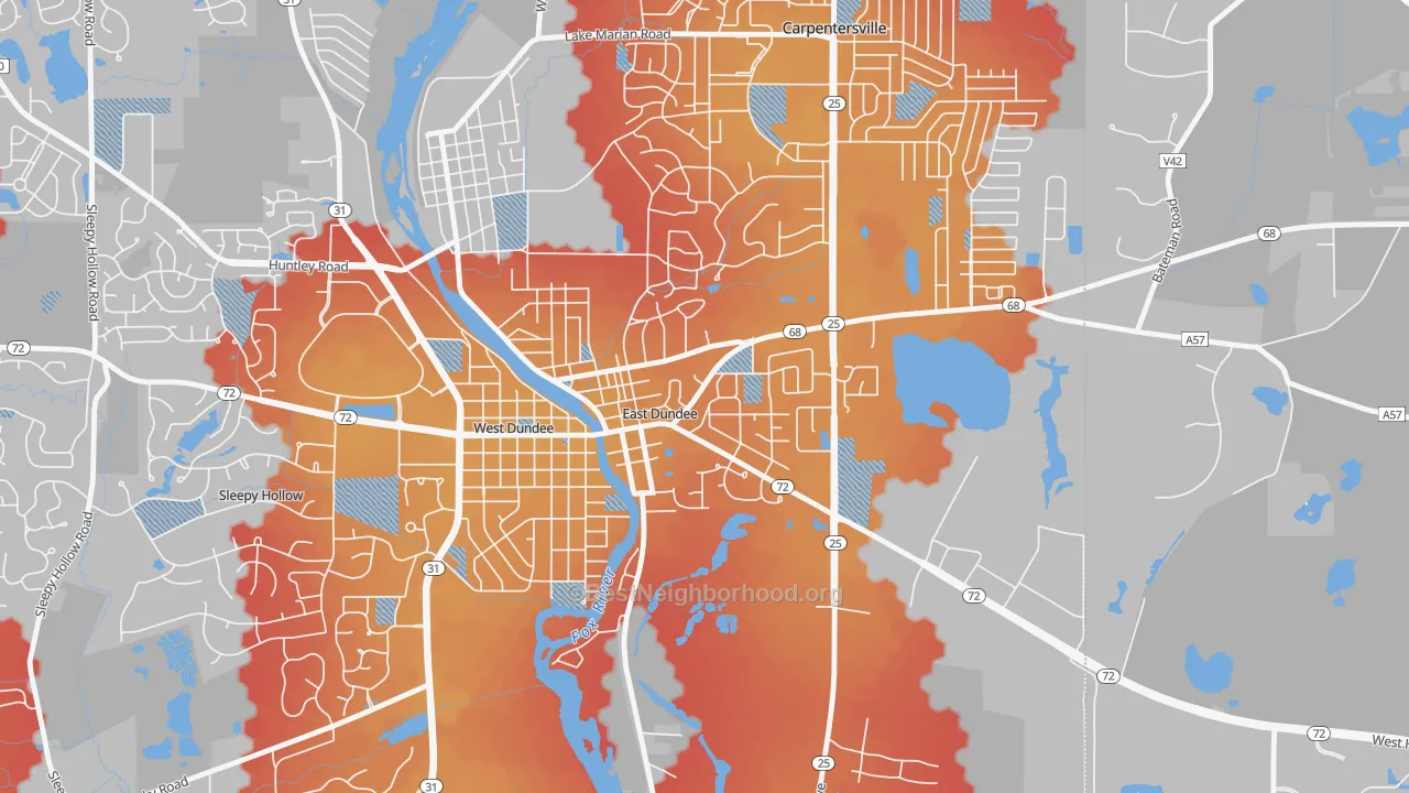 Transit Grade map of East Dundee, IL