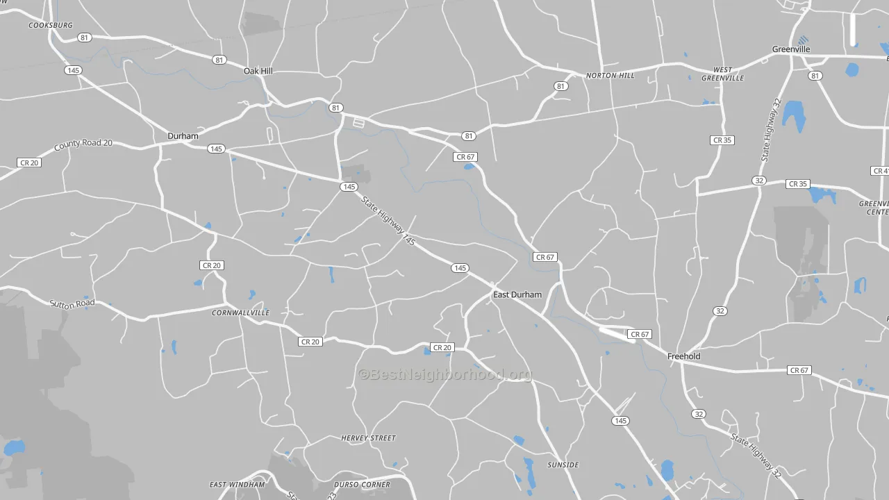 Transit Grade map of East Durham, NY