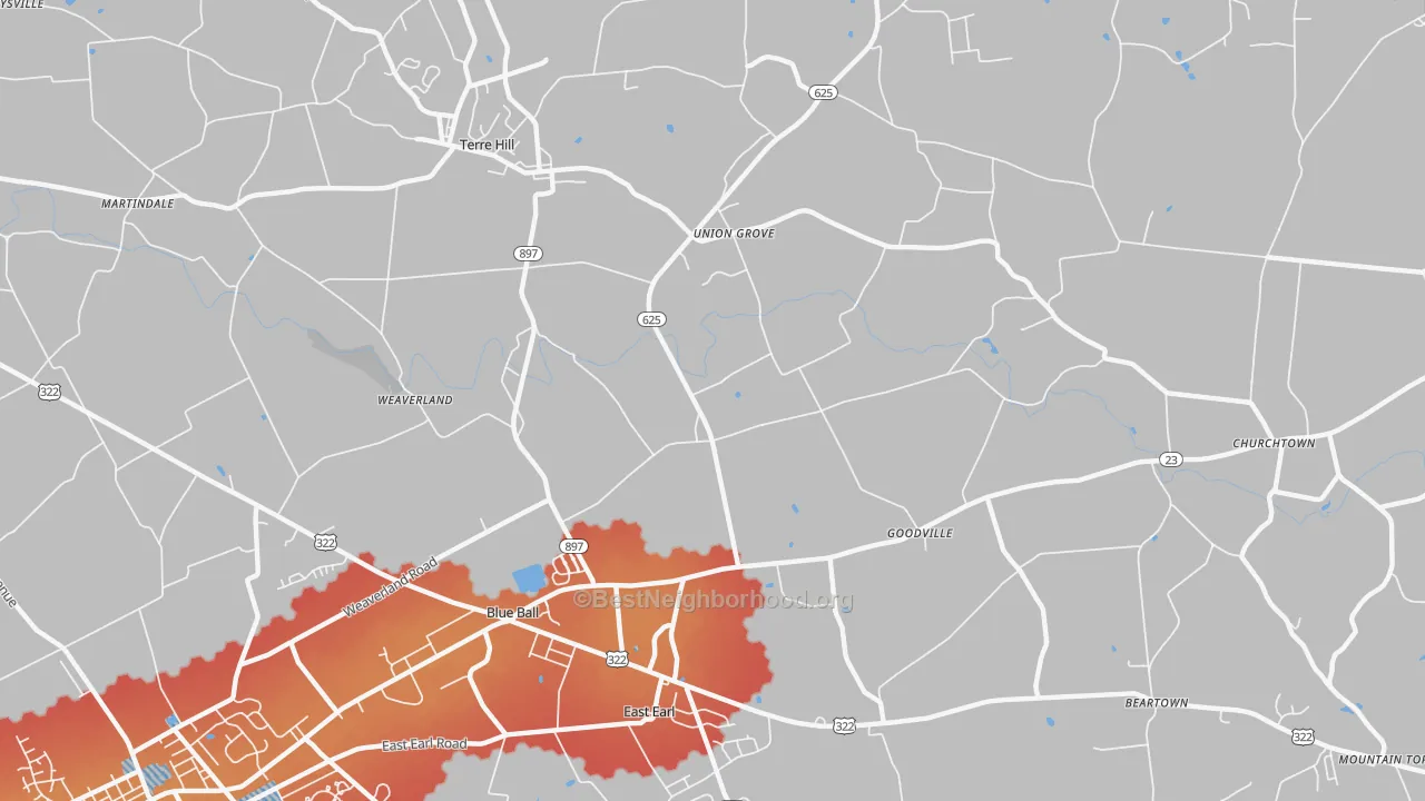 Transit Grade map of East Earl, PA