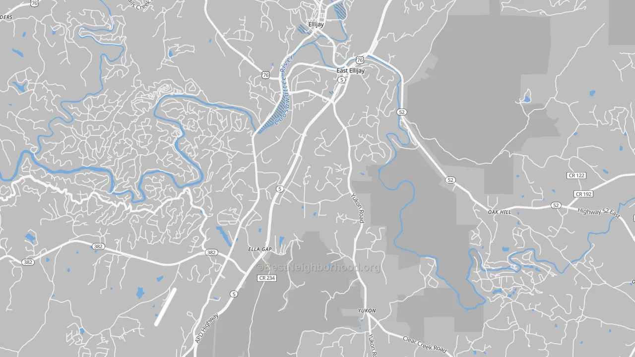Transit Grade map of East Ellijay, GA