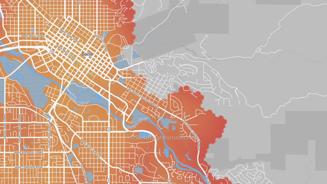 Transit Grade map of East End, Boise, ID