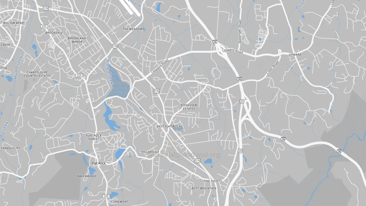Transit Grade map of East Flat Rock, NC