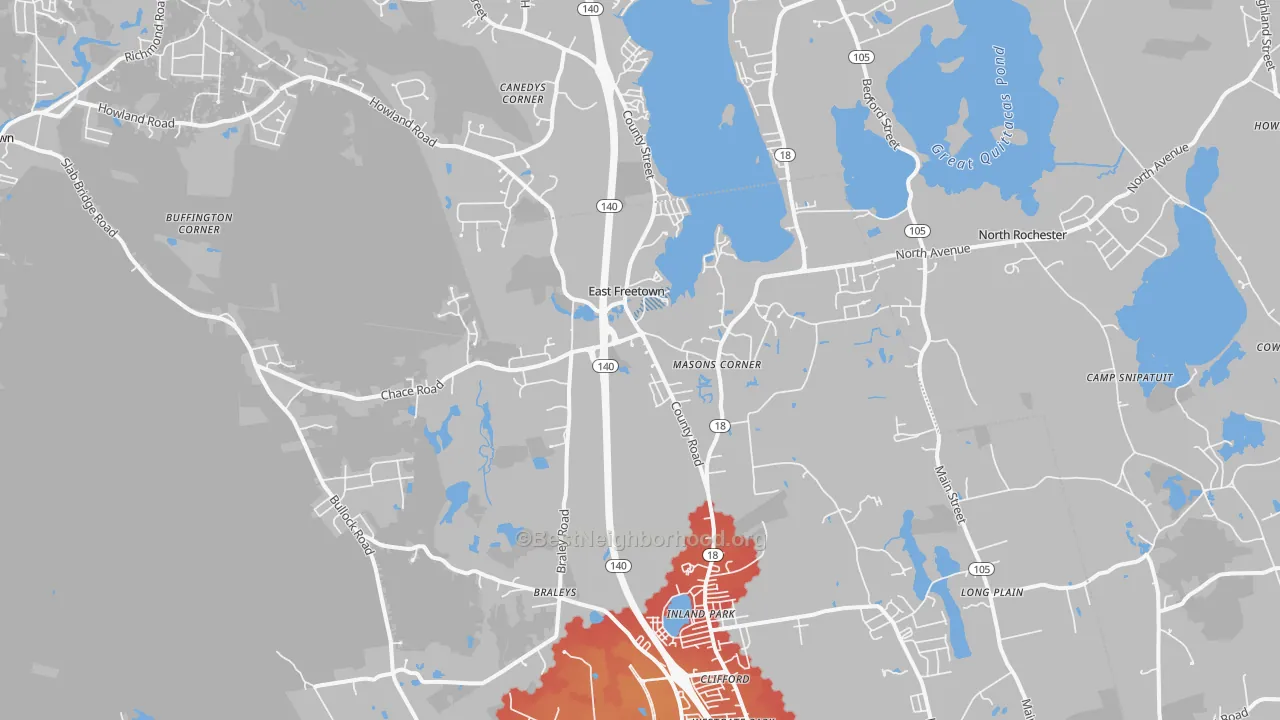 Transit Grade map of East Freetown, MA