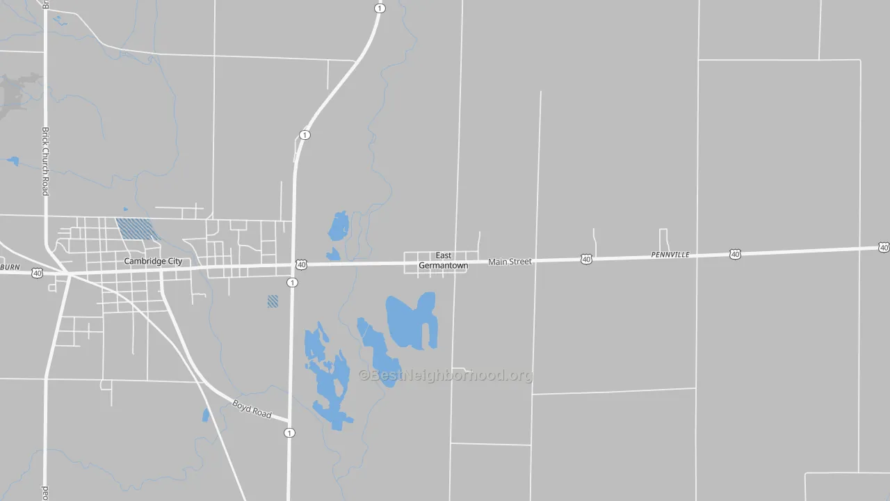 Transit Grade map of East Germantown, IN