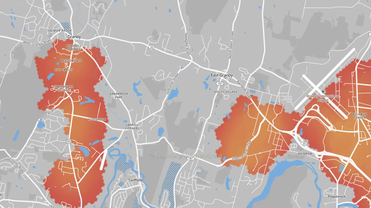 Transit Grade map of East Granby, CT