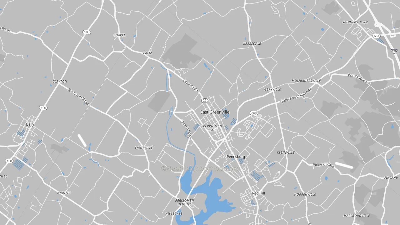 Transit Grade map of East Greenville, PA