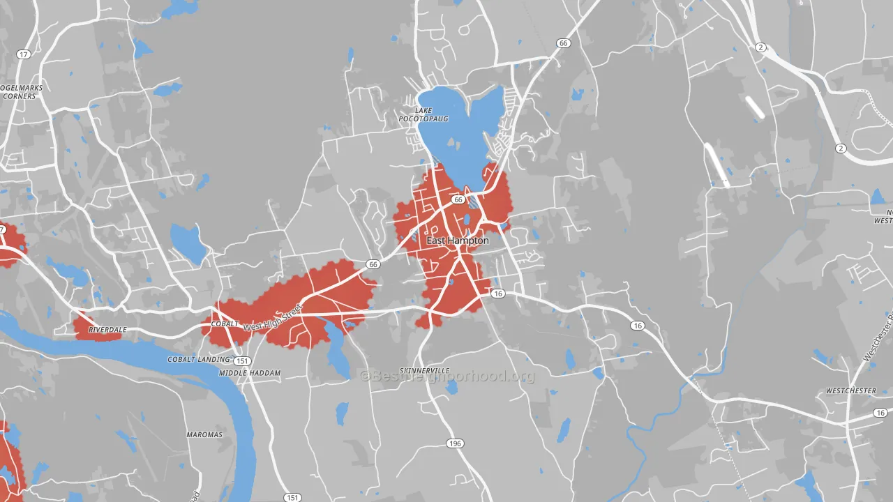 Transit Grade map of East Hampton, CT