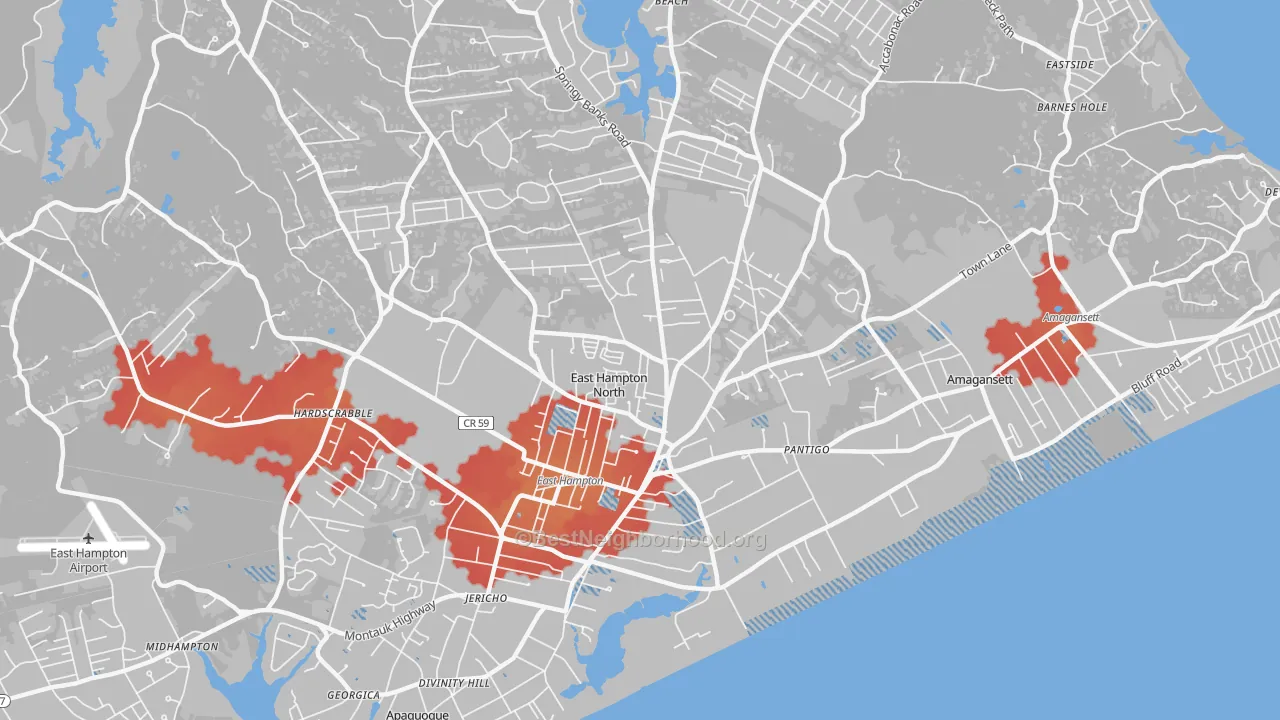 Transit Grade map of East Hampton North, NY