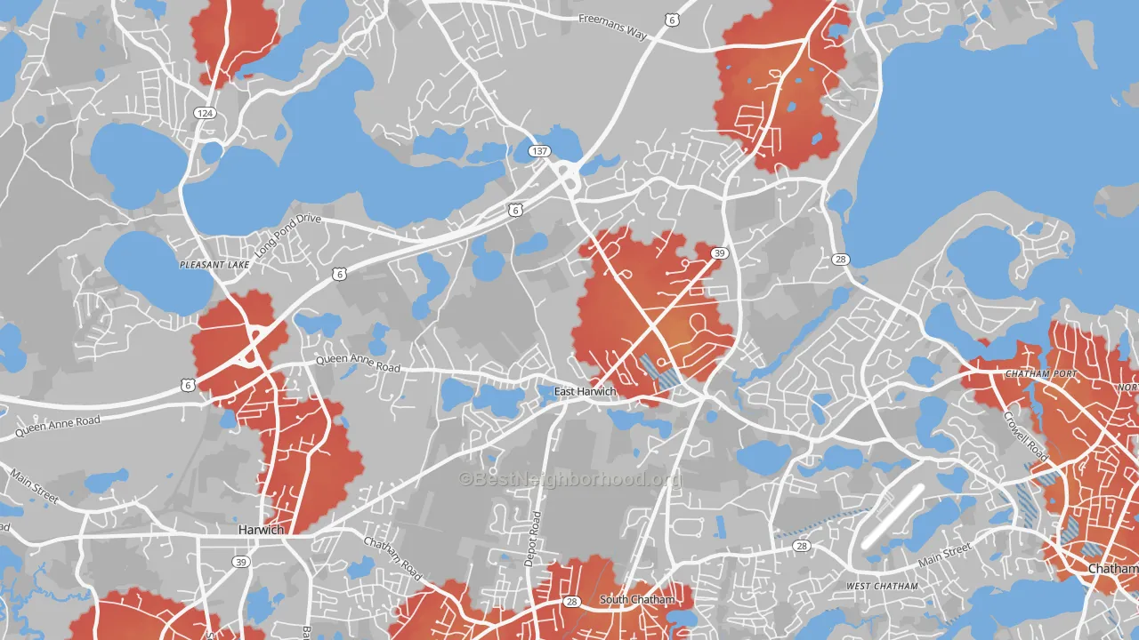 Transit Grade map of East Harwich, MA