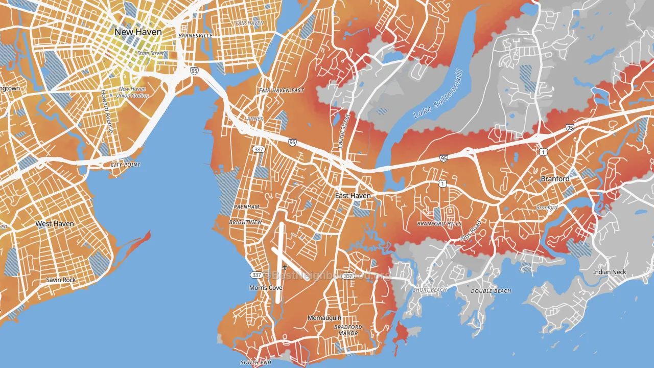 Transit Grade map of East Haven, CT