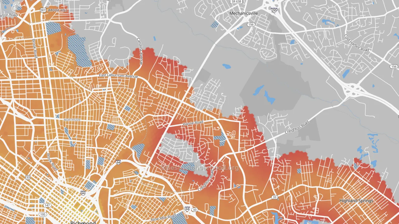 Transit Grade map of East Highland Park, VA