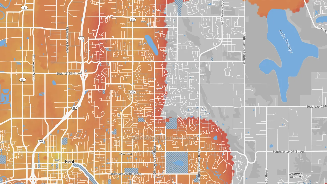 Transit Grade map of East Hill-Meridian, WA