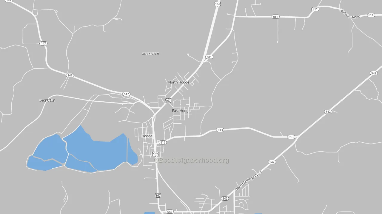 Transit Grade map of East Hodge, LA