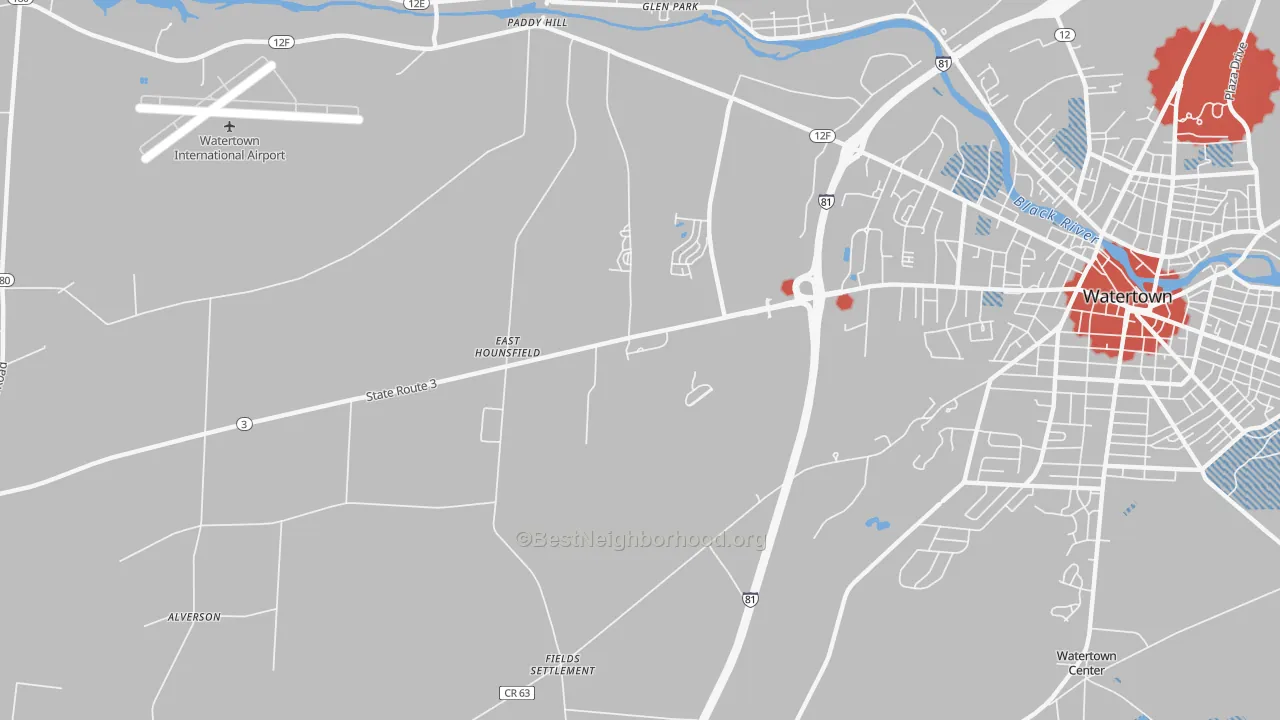 Transit Grade map of East Hounsfield, NY