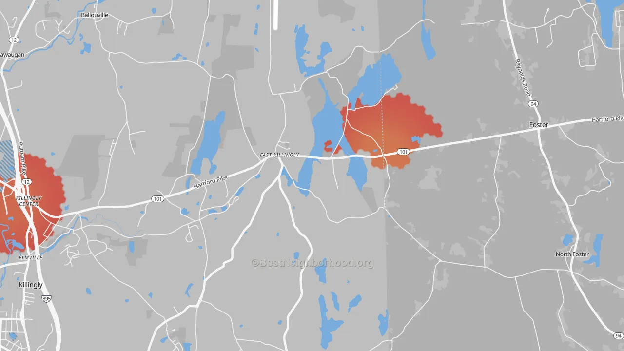 Transit Grade map of East Killingly, CT