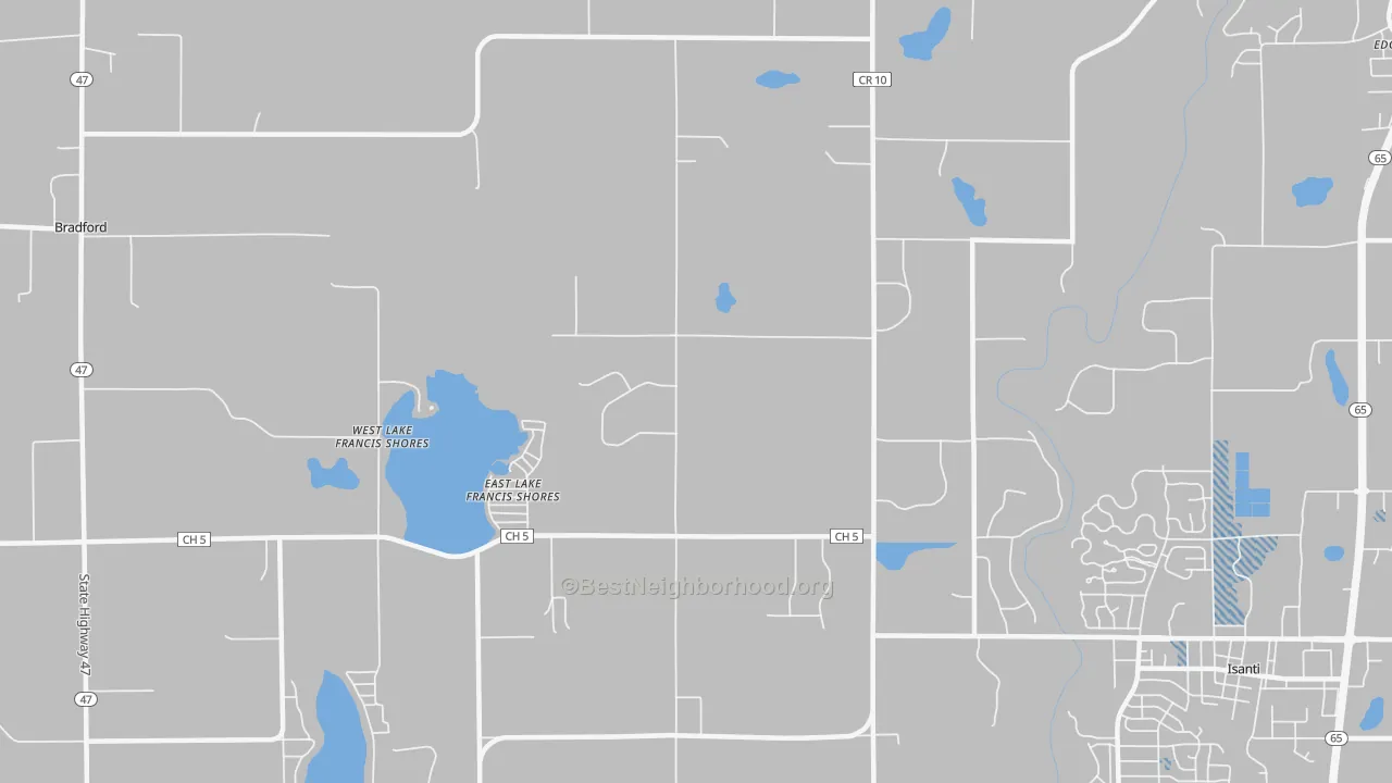 Transit Grade map of East Lake Francis Shores, MN