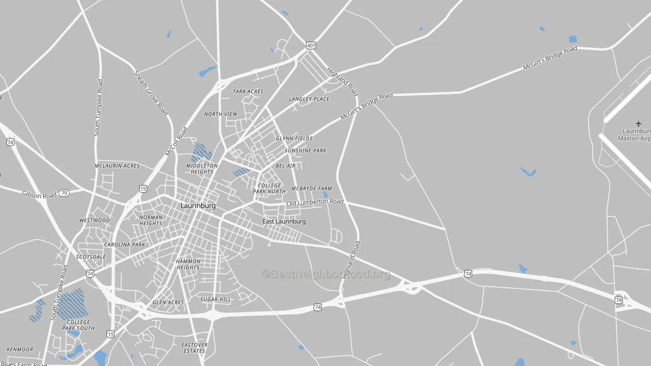 Transit Grade map of East Laurinburg, NC