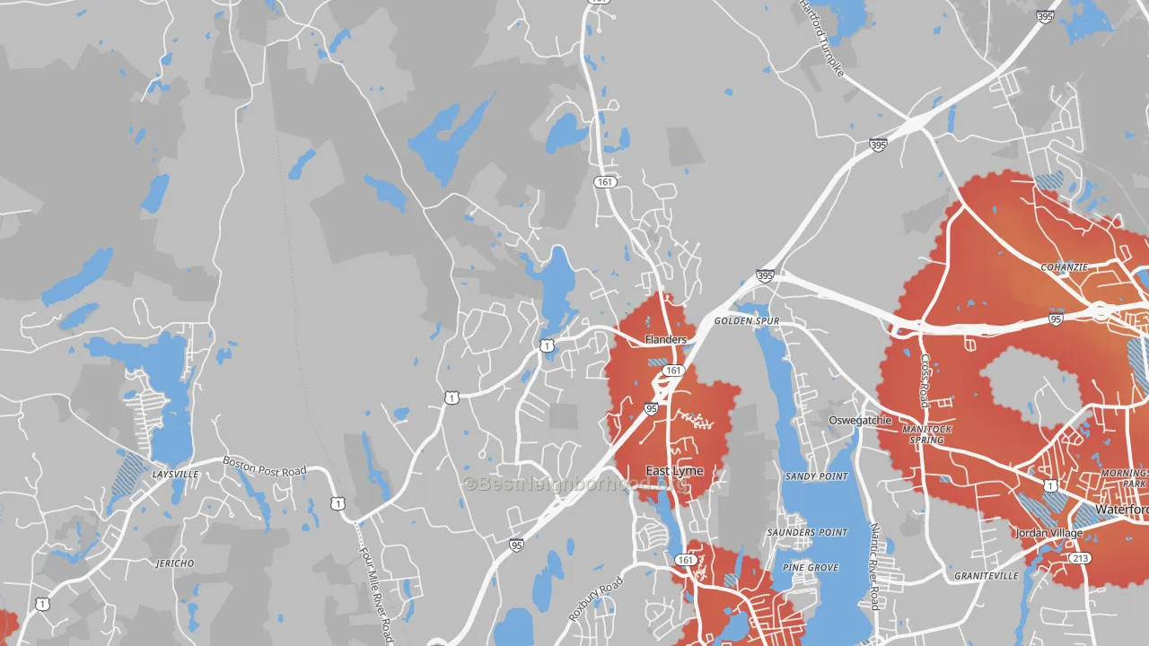 Transit Grade map of East Lyme, CT