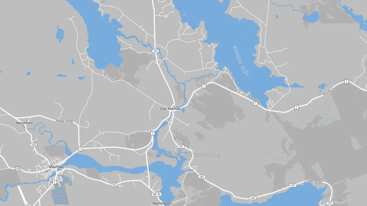 Transit Grade map of East Machias, ME