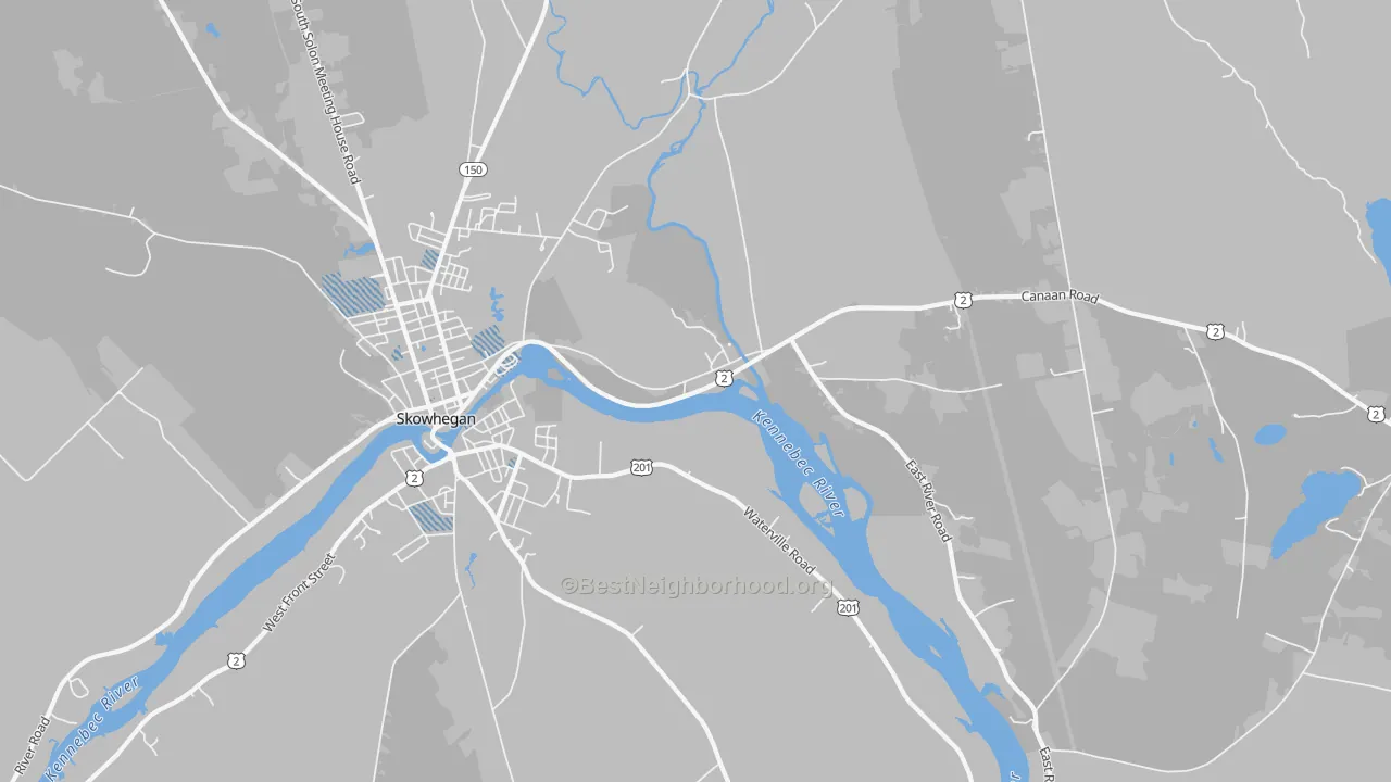 Transit Grade map of East Madison, ME