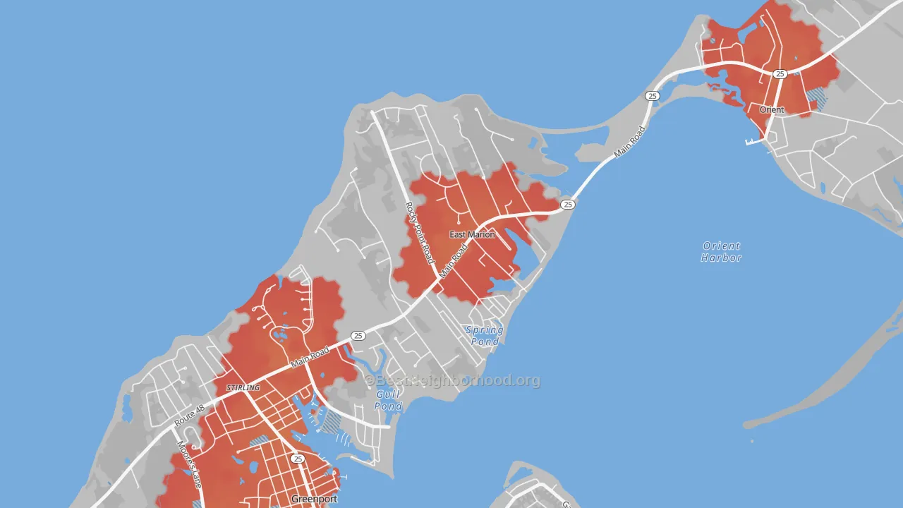 Transit Grade map of East Marion, NY