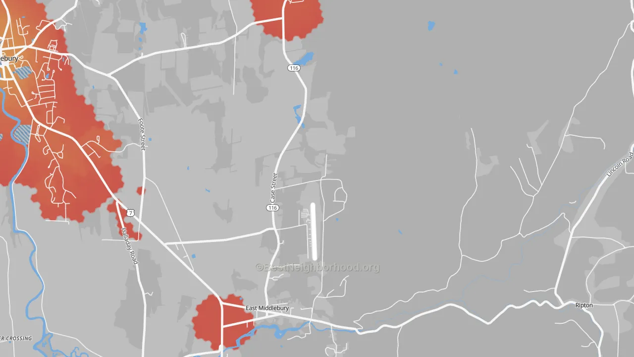 Transit Grade map of East Middlebury, VT