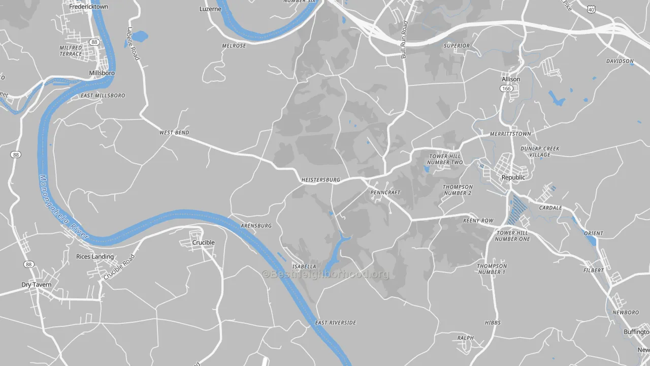 Transit Grade map of East Millsboro, PA