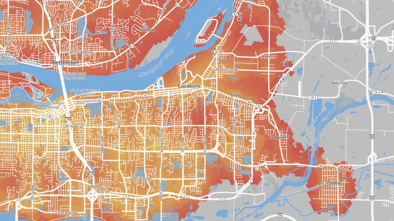 Transit Grade map of East Moline, IL