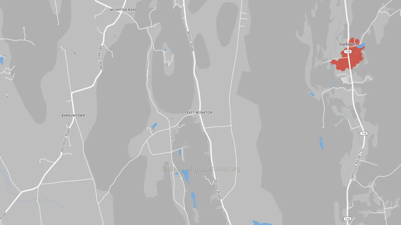 Transit Grade map of East Monkton, VT