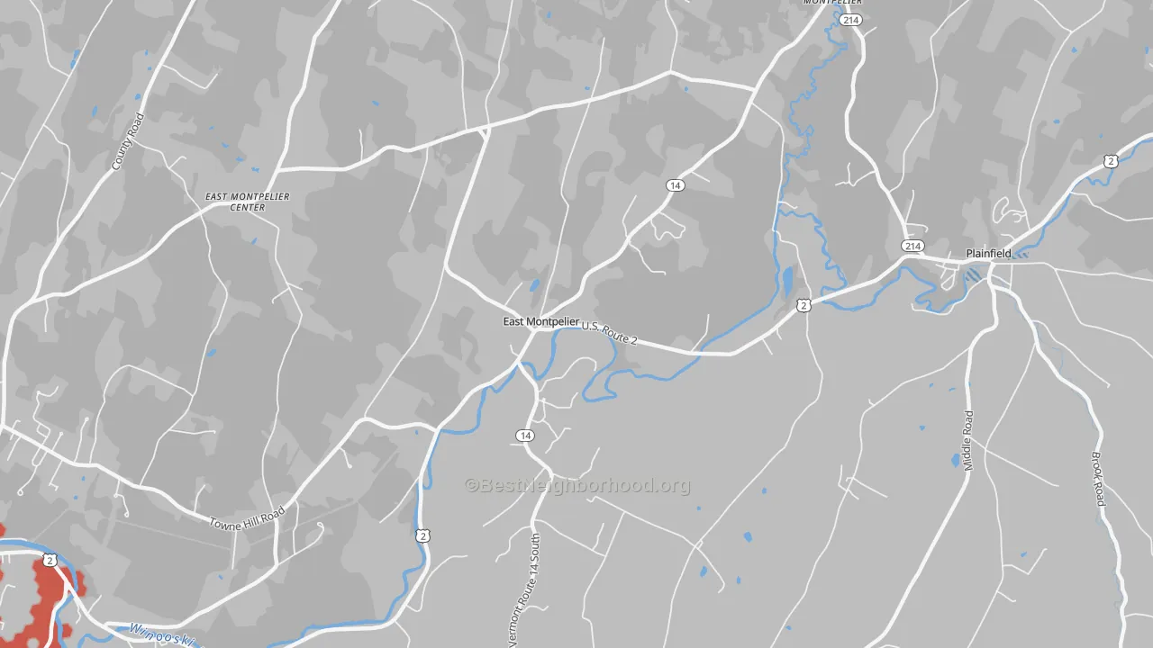 Transit Grade map of East Montpelier, VT