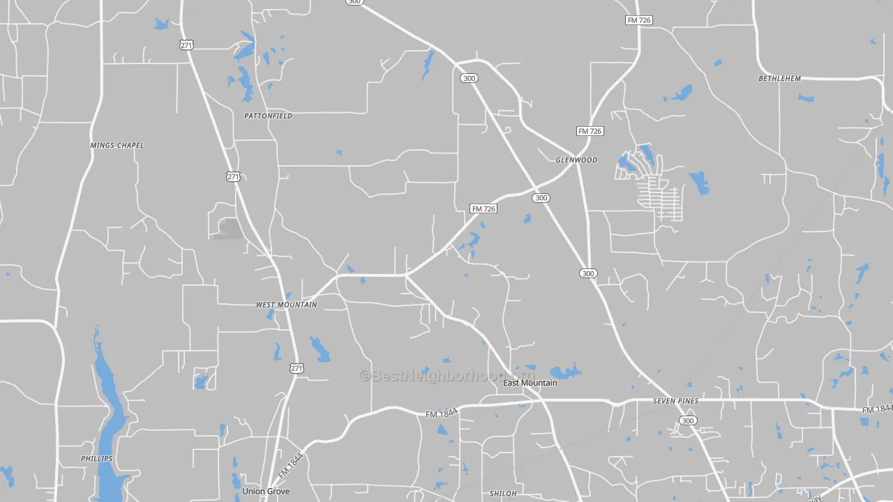 Transit Grade map of East Mountain, TX