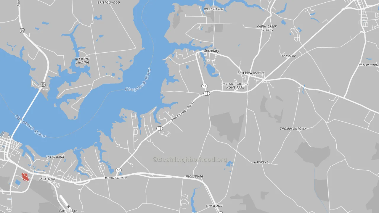 Transit Grade map of East New Market, MD