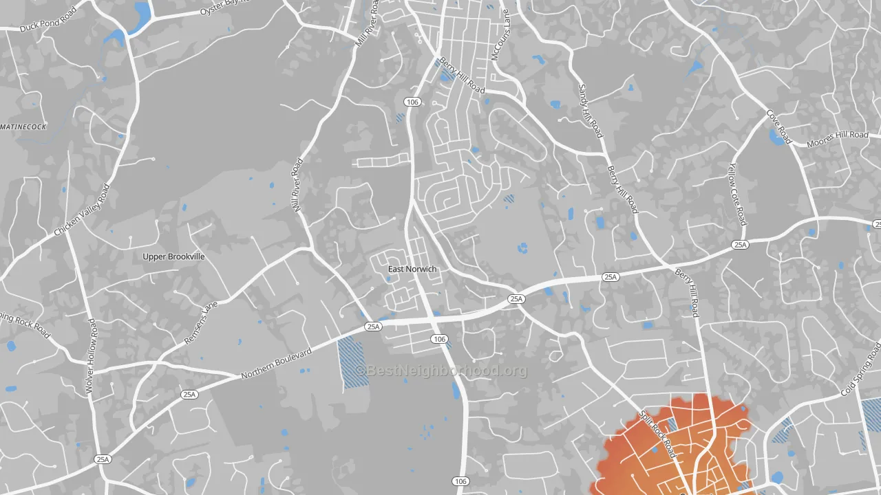 Transit Grade map of East Norwich, NY