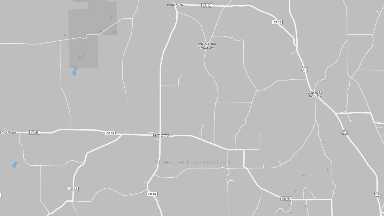 Transit Grade map of East Otto, NY