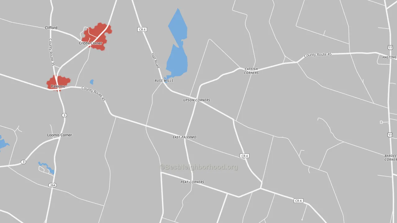 Transit Grade map of East Palermo, NY