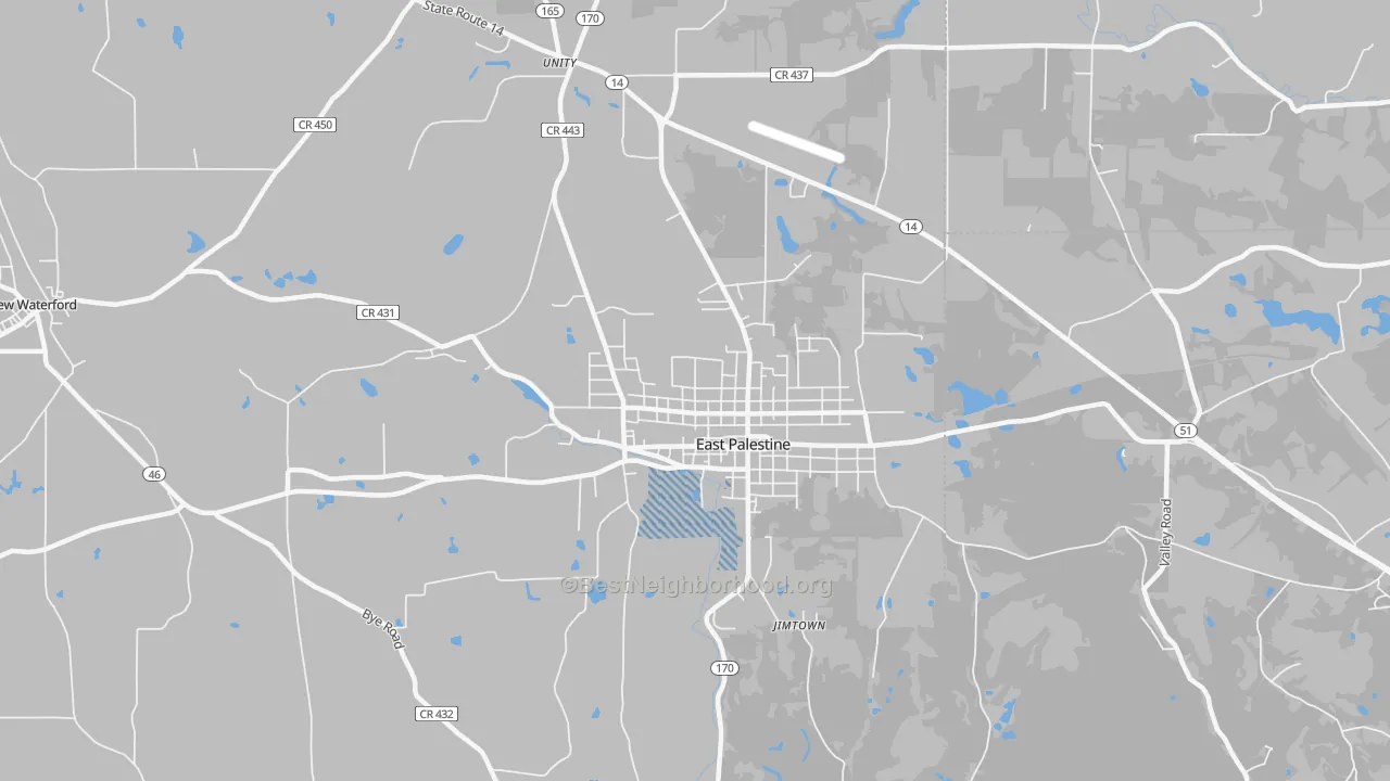 Transit Grade map of East Palestine, OH