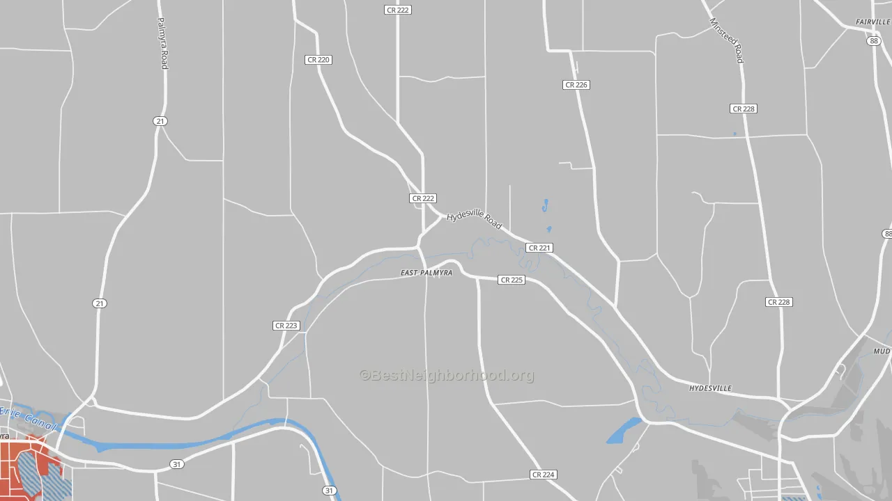 Transit Grade map of East Palmyra, NY