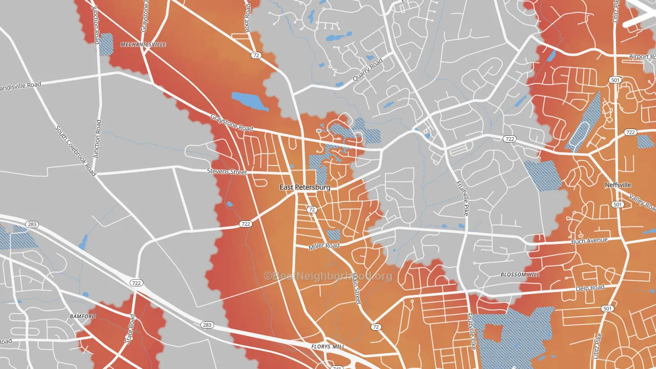Transit Grade map of East Petersburg, PA