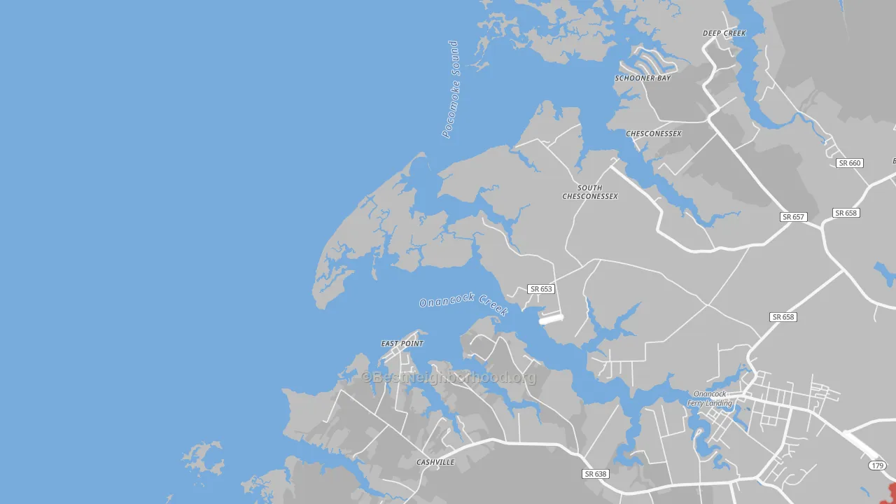 Transit Grade map of East Point, VA