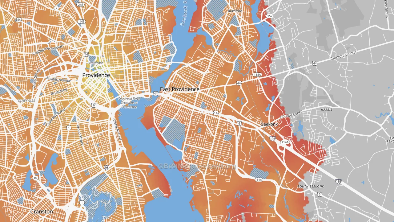 Transit Grade map of East Providence, RI