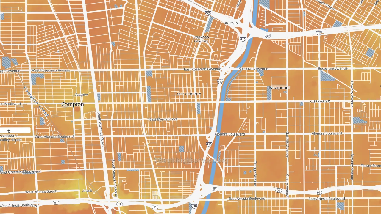 Transit Grade map of East Rancho Dominguez, CA