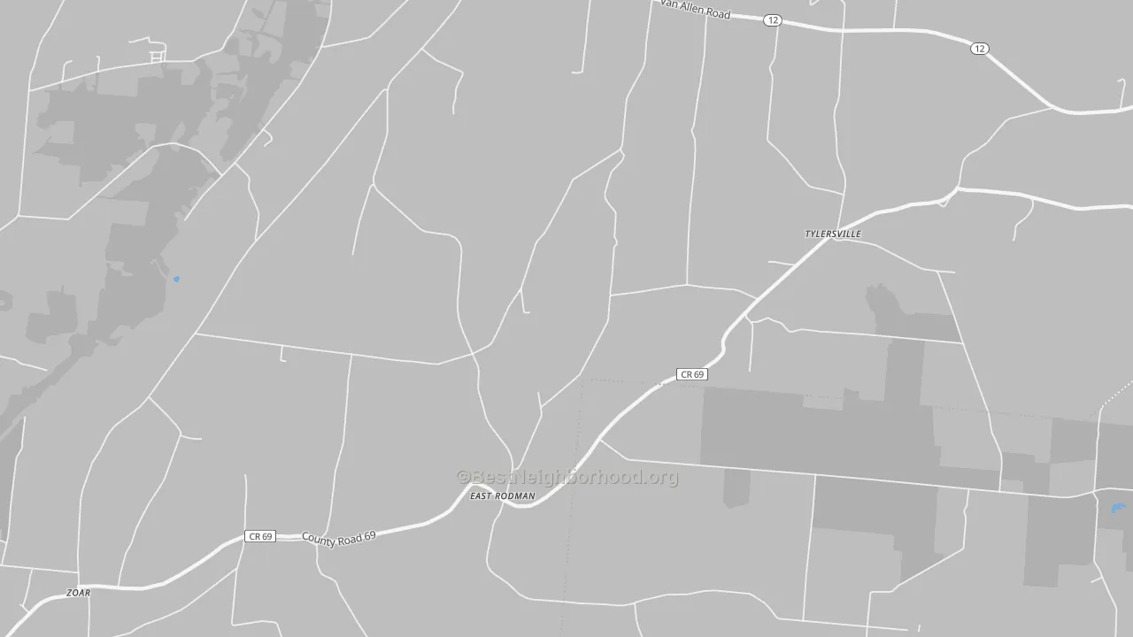 Transit Grade map of East Rodman, NY