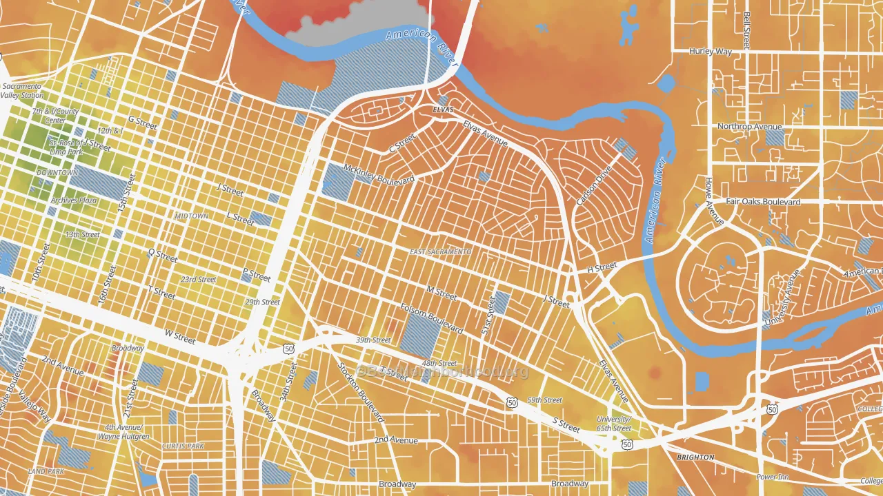 Transit Grade map of East Sacramento, Sacramento, CA