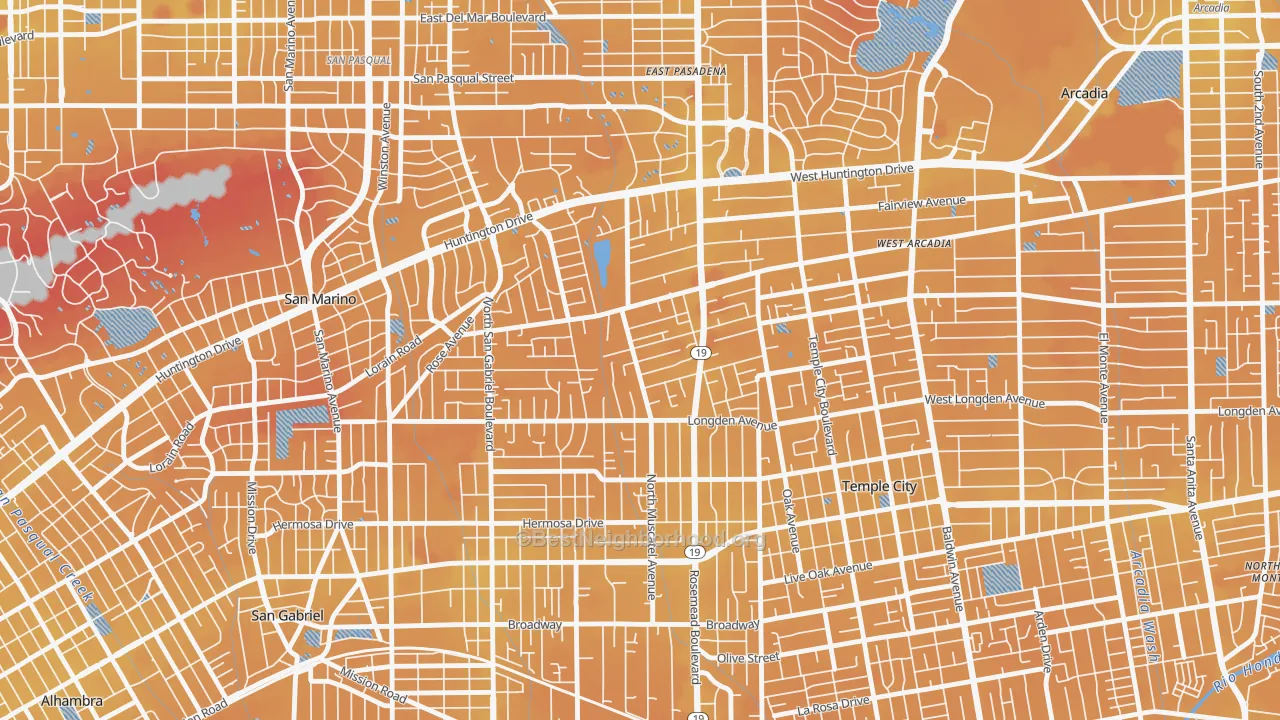 Transit Grade map of East San Gabriel, San Gabriel, CA