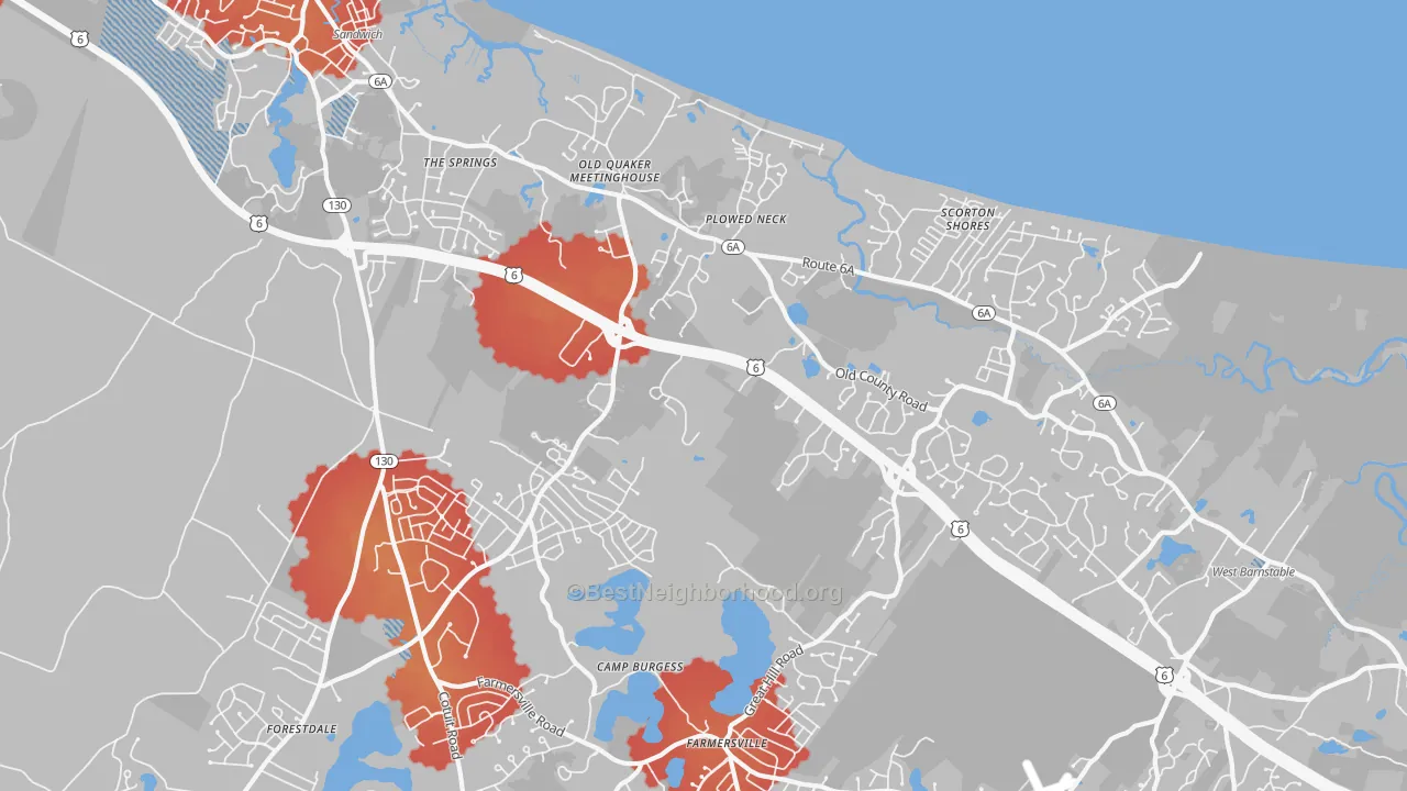 Transit Grade map of East Sandwich, MA