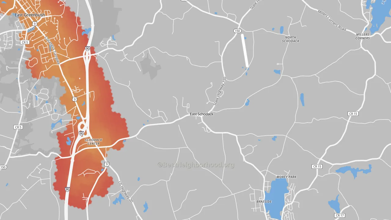 Transit Grade map of East Schodack, NY