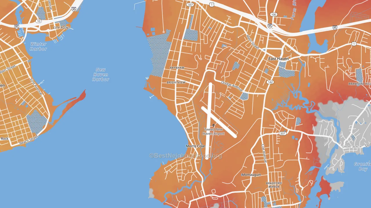 Transit Grade map of East Shore, East Haven, CT