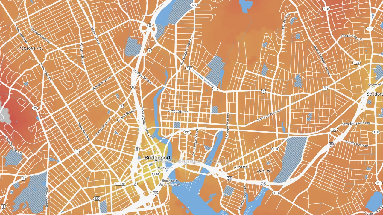Transit Grade map of East Side-Bridgeport, Bridgeport, CT