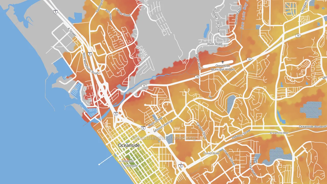 Transit Grade map of East Side Capistrano, Oceanside, CA